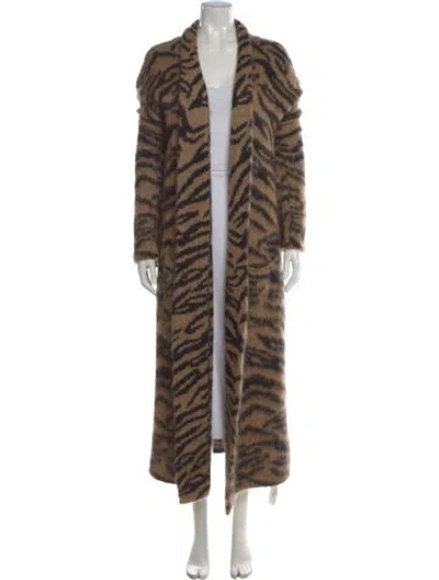 Pre-owned Zadig & Voltaire Animal Print Open Front Sweater In Black