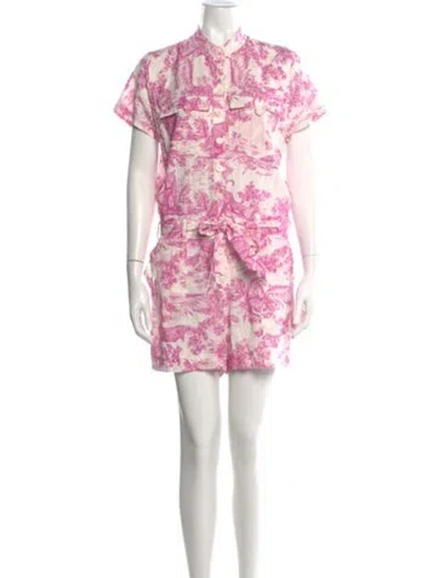 Pre-owned Zadig & Voltaire Animal Print Romper W/ Tags In Neutrals/pink