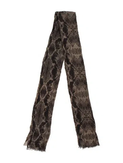 Pre-owned Zadig & Voltaire Animal Print Scarf In Black