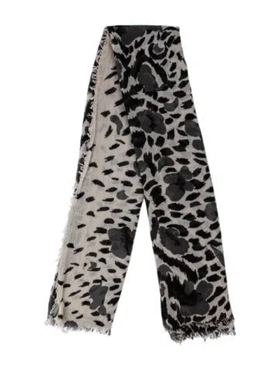 Pre-owned Zadig & Voltaire Animal Print Scarf In Black