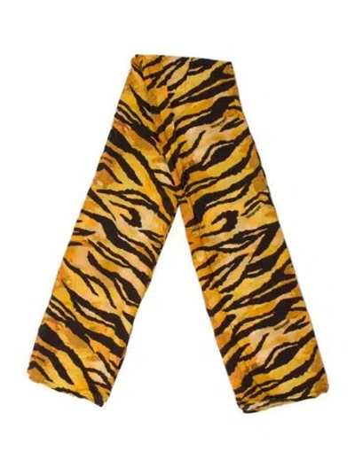 Pre-owned Zadig & Voltaire Animal Print Scarf In Yellow