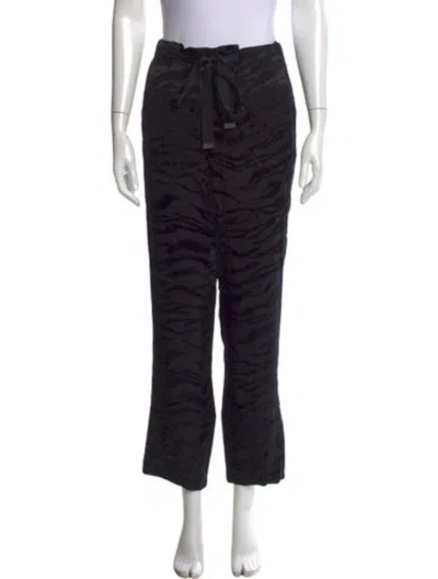 Pre-owned Zadig & Voltaire Animal Print Straight Leg Pants In Black