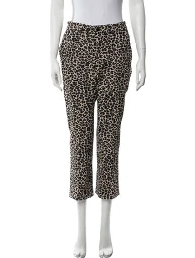Pre-owned Zadig & Voltaire Animal Print Straight Leg Pants In Black