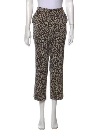 Pre-owned Zadig & Voltaire Animal Print Straight Leg Pants In Black