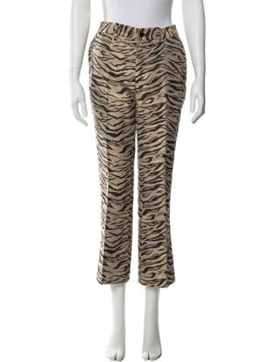 Pre-owned Zadig & Voltaire Animal Print Straight Leg Pants In Multi
