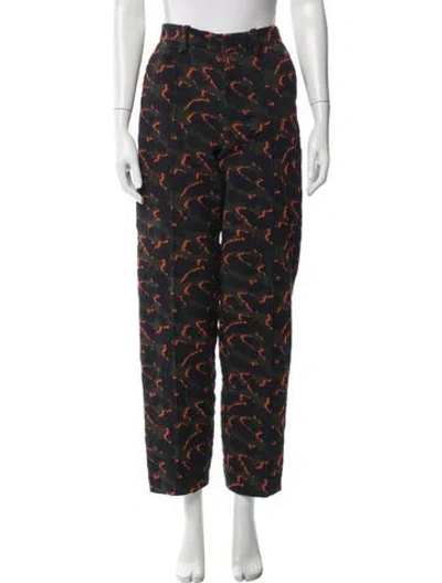 Pre-owned Zadig & Voltaire Animal Print Straight Leg Pants In Multi
