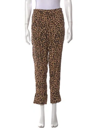 Pre-owned Zadig & Voltaire Animal Print Straight Leg Pants In Neutral