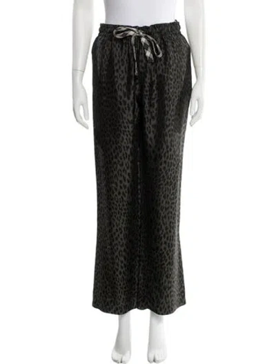 Pre-owned Zadig & Voltaire Animal Print Wide Leg Pants In Green