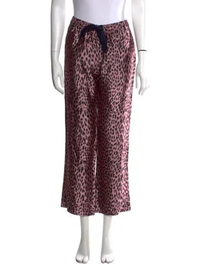 Pre-owned Zadig & Voltaire Animal Print Wide Leg Pants In Pink