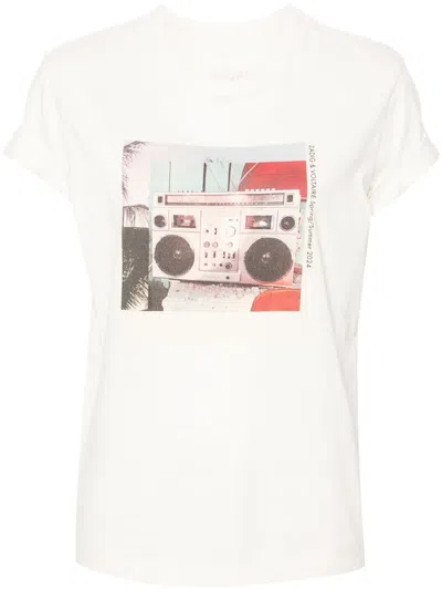 Zadig & Voltaire Anya Co T-shirt Mit Foto-print In White