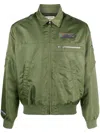 Zadig & Voltaire Appliqué-detail Satin-finish Bomber Jacket In Green