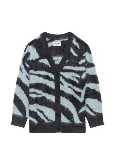 Zadig & Voltaire Animal-print Cardigan In Blue