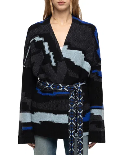Zadig & Voltaire Aspen Wings Wool & Cashmere Cardigan In Multi