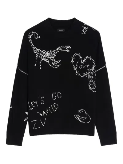 Zadig & Voltaire Baba Merino Sweater In Black