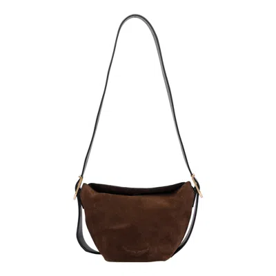 Zadig & Voltaire Baby Jane Suede Crossbody Bag In Neutral