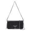 Zadig & Voltaire Rock Swing Your Wings Clutch Bag In Black