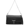 Zadig & Voltaire Wings-logo Chain-strap Shoulder Bag In Black