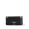 Zadig & Voltaire Rock Ii Grained Leather Crossbody Bag In Black