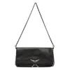 Zadig & Voltaire Rock Nano Studded Leather Shoulder Bag In Black