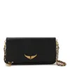 Zadig & Voltaire Black And Gold Leather Rock Shoulder Bag