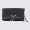 Zadig & Voltaire Chain Strap Metal Embellishment Studded Flap In Black