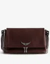 Zadig & Voltaire Rock Wing-detail Chain-strap Satchel In Brown