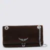 Zadig & Voltaire Chain Strap Suede Shoulder Bag In Brown