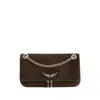 Zadig & Voltaire Womens Rock Ii Leather Clutch Wood In Brown