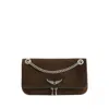 Zadig & Voltaire Womens Rock Ii Leather Clutch Wood In Brown