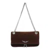 Zadig & Voltaire Womens Rock Ii Leather Clutch Wood In Brown