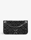 Zadig & Voltaire Rock Ii Diamond Quilted Monogram Denim Crossbody Bag In Black