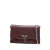 Zadig & Voltaire Rocky Leather Shoulder Bag In Red