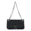 Zadig & Voltaire Rock Ii Diamond Quilted Monogram Denim Crossbody Bag