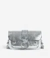 Zadig & Voltaire Metallic Leather Crossbody Bag In Gray