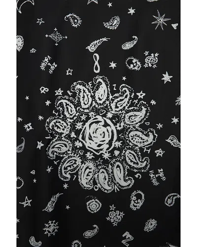 Zadig & Voltaire Bandana Print Mixed Silk Square Scarf In Black