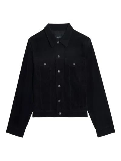 Zadig & Voltaire Bases Corduroy Button-fastening Jacket In Black