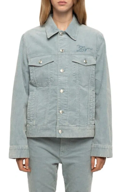 Zadig & Voltaire Bases Corduroy Jacket In Gray