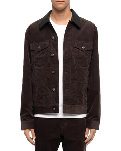 Zadig & Voltaire Bases Cotton Blend Corduroy Pocket Jacket In Brown
