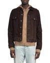 Zadig & Voltaire Bases Button-fastening Suede Jacket In Brown