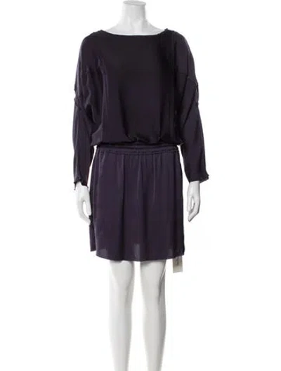 Pre-owned Zadig & Voltaire Bateau Neckline Mini Dress In Blue