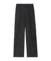 Zadig & Voltaire Womens Anthracite Puros Regular-fit High-rise Striped Flannel Trousers In Black