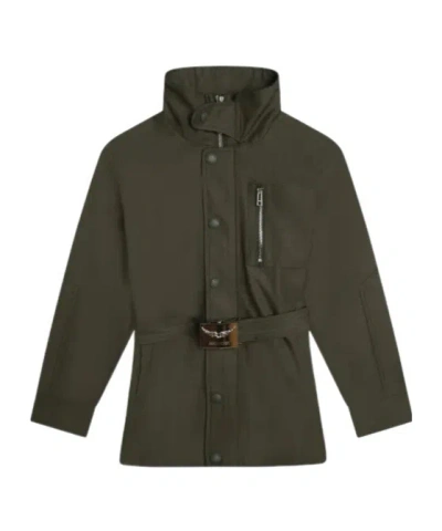 Zadig & Voltaire Kids' Belted Zipped Jacket In Green
