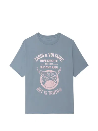 Zadig & Voltaire Berry Strass Graphic T-shirt In Blue