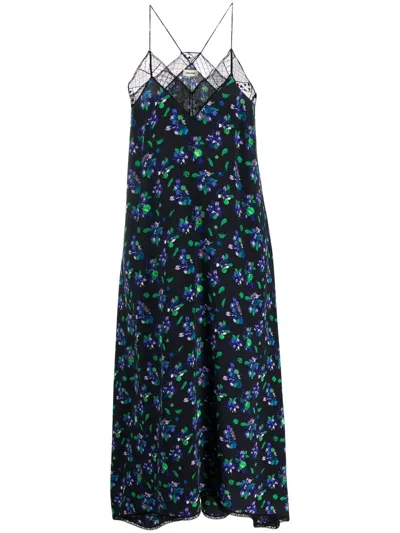 Zadig & Voltaire Zadig&voltaire Womens Noir Risty Floral-print Silk Midi Dress