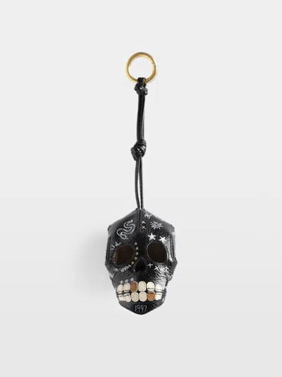 Zadig & Voltaire Big Skull Keyring In Black