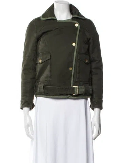 Pre-owned Zadig & Voltaire Biker Jacket In Green