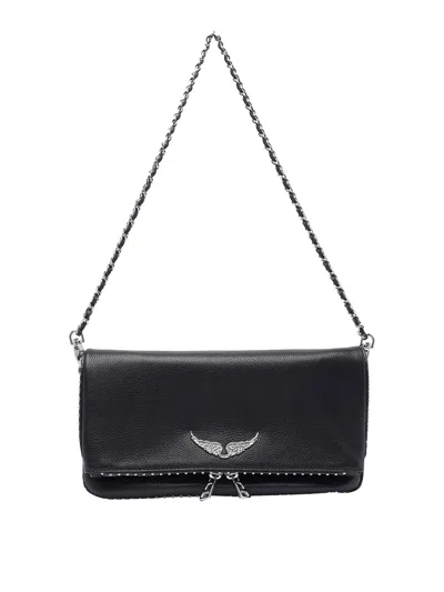 Zadig & Voltaire Black And Silver Rock Crossbody Bag