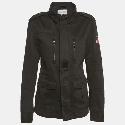 Pre-owned Zadig & Voltaire Black Cotton Kerry Military Jacket Xs