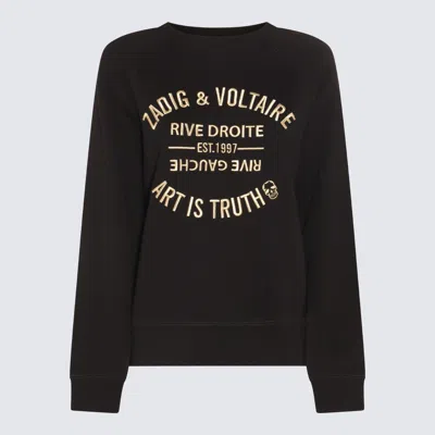 ZADIG & VOLTAIRE BLACK COTTON SWEATSHIRT
