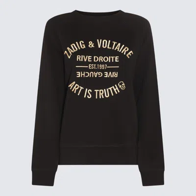 ZADIG & VOLTAIRE BLACK COTTON SWEATSHIRT